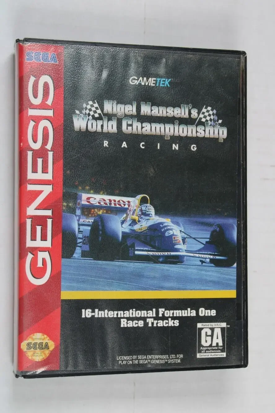 Nigel Mansell's World Championship Racing (Sega Genesis, 1994) Complete, tested